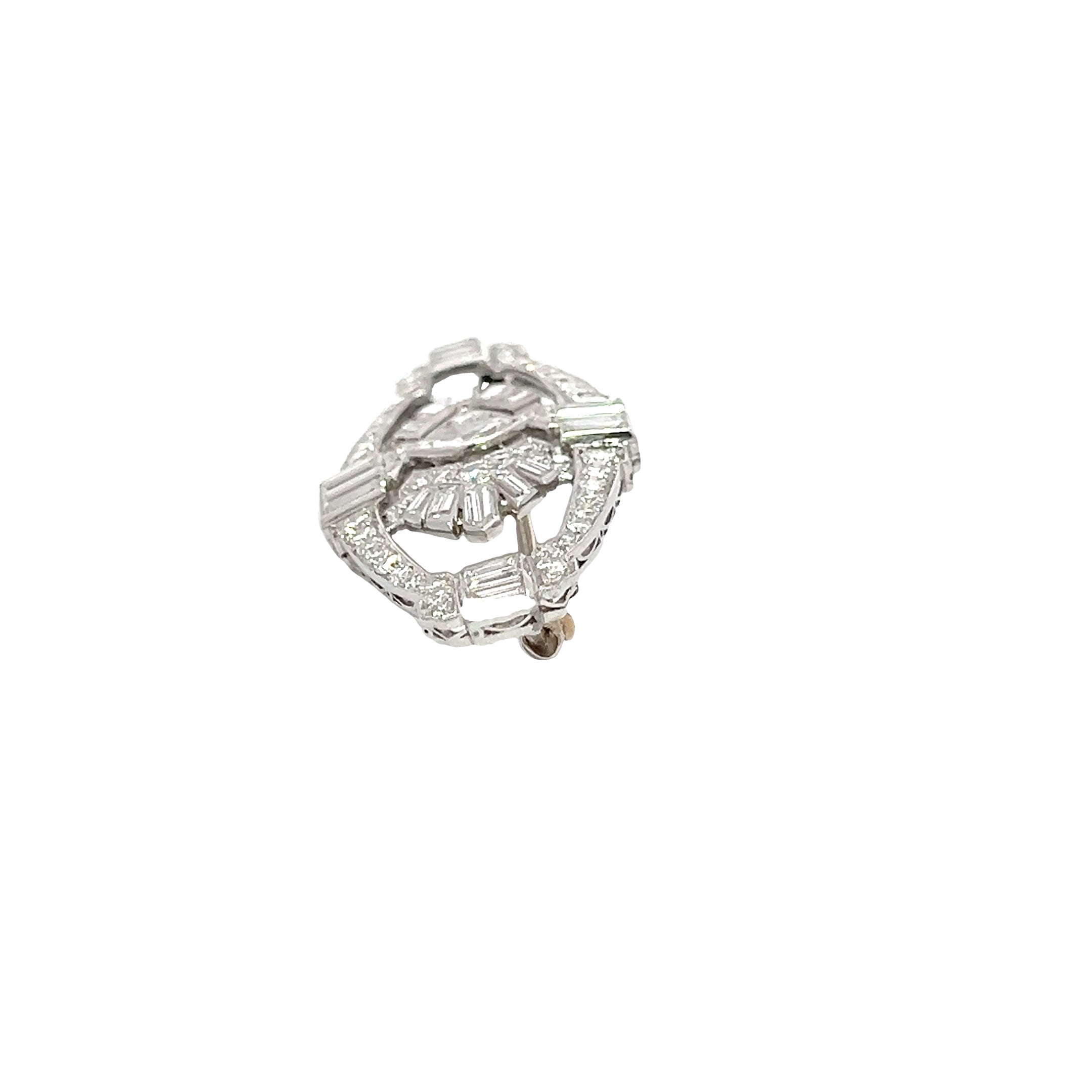 PLATINUM AND DIAMOND RETRO BROOCH