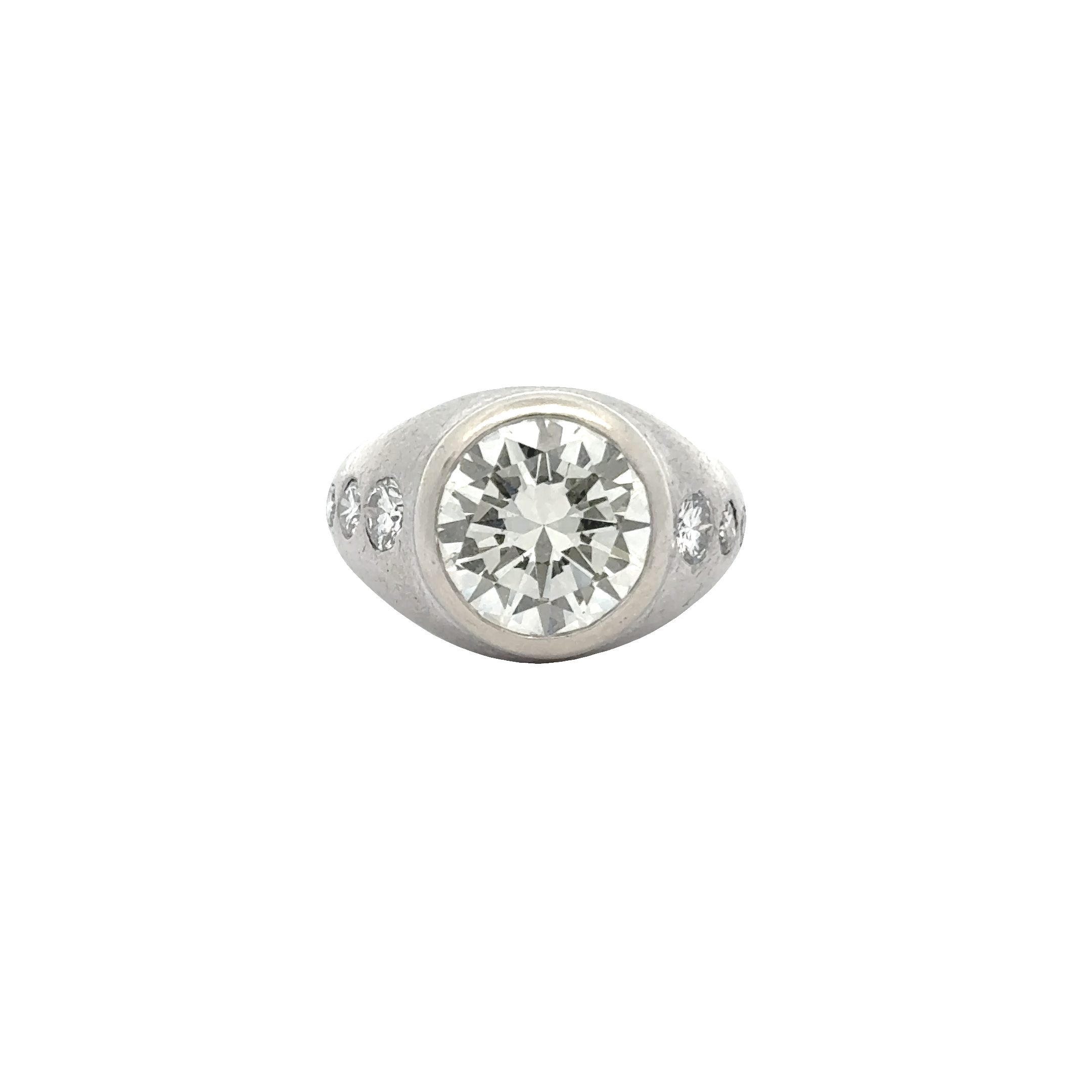 3.97 CARAT DIAMOND AND PLATINUM RING