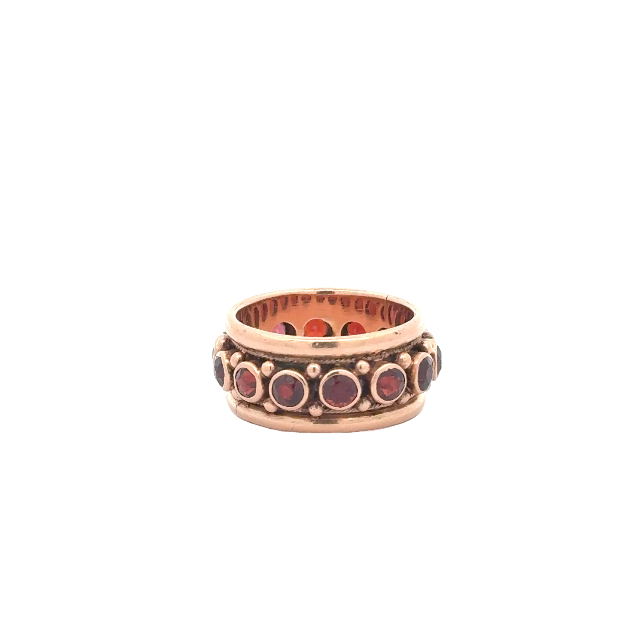 14 KARAT ROSE GOLD AND GARNET BAND