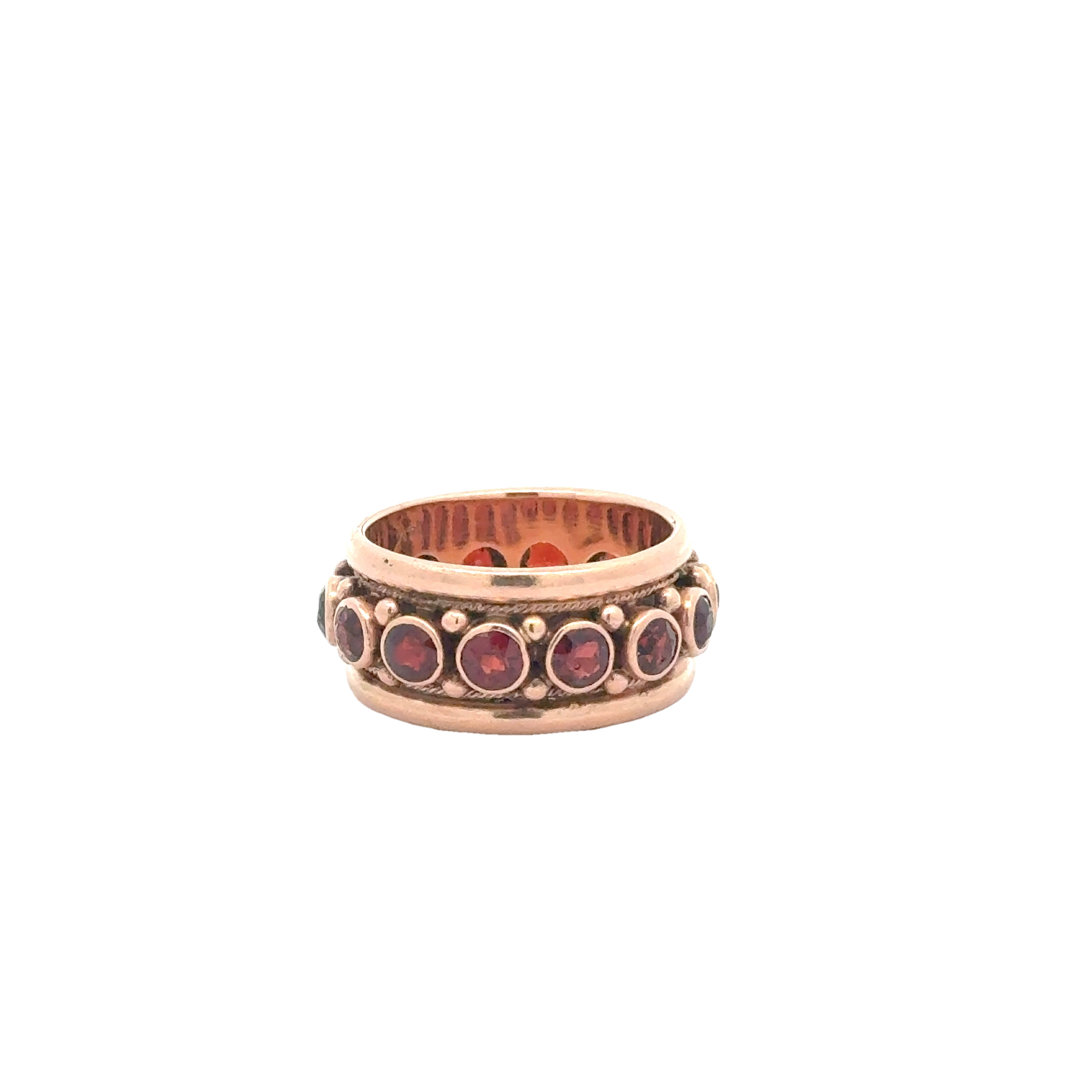 14 KARAT ROSE GOLD AND GARNET RING