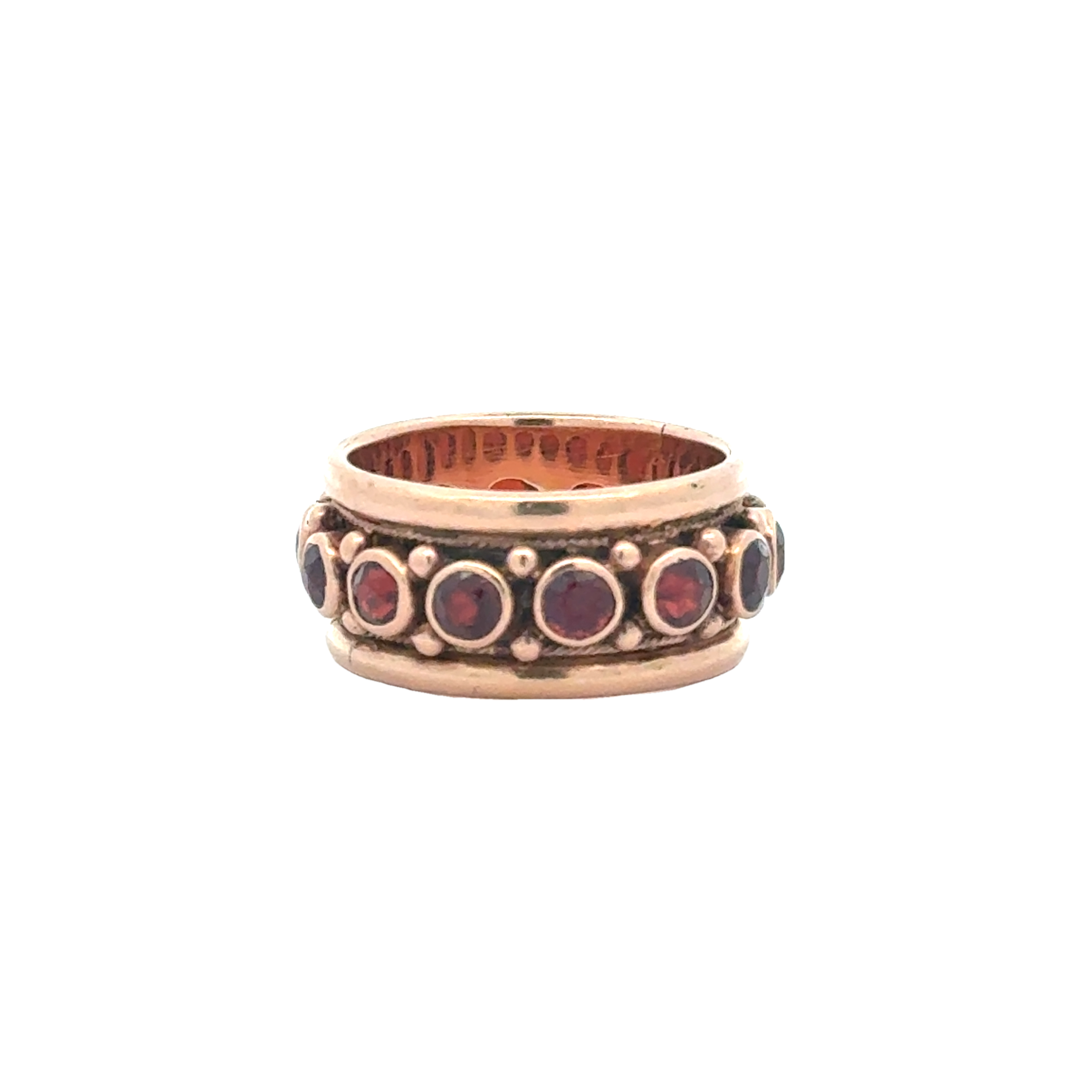 14 KARAT ROSE GOLD AND GARNET BAND