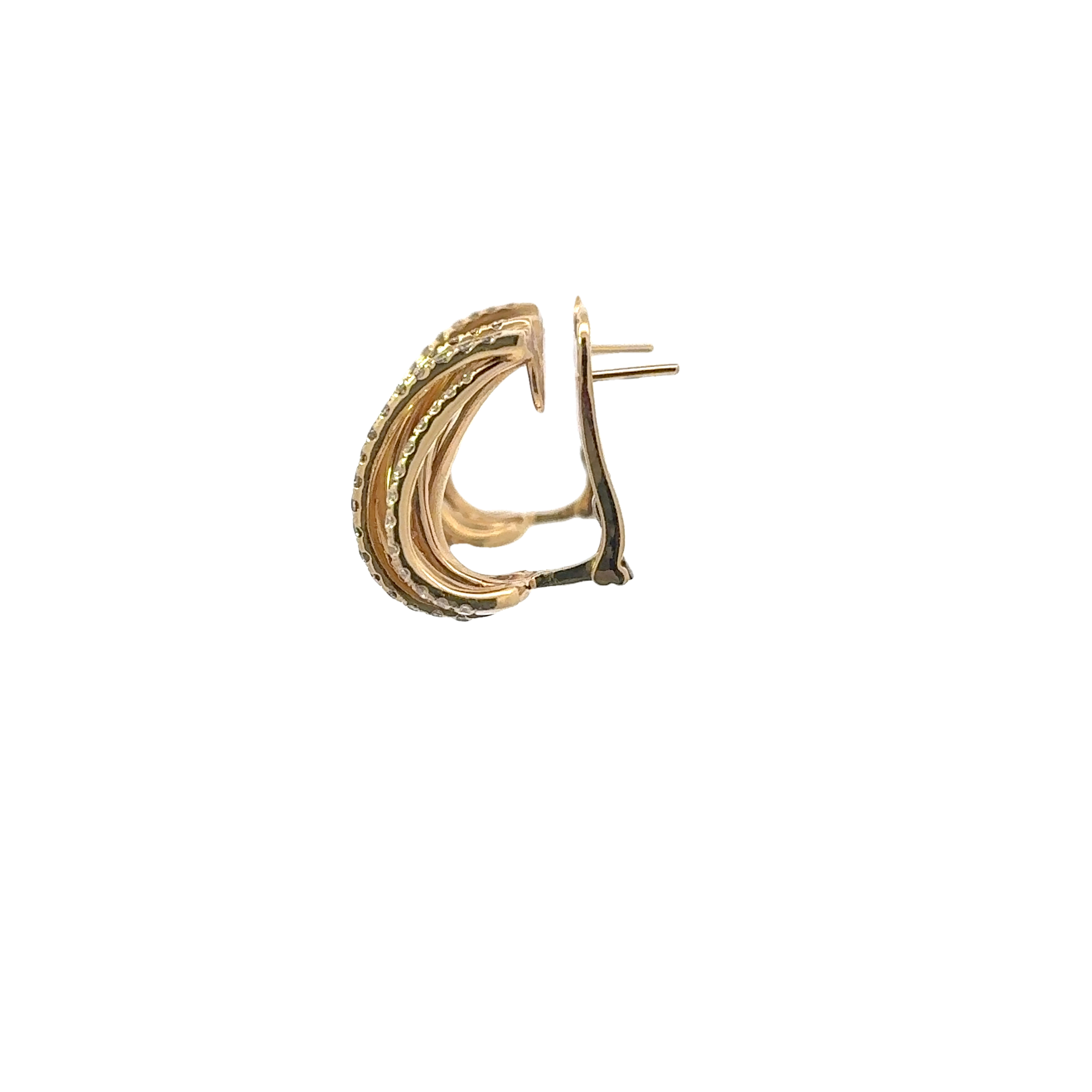 18 KARAT YELLOW GOLD AND DIAMOND EARRINGS