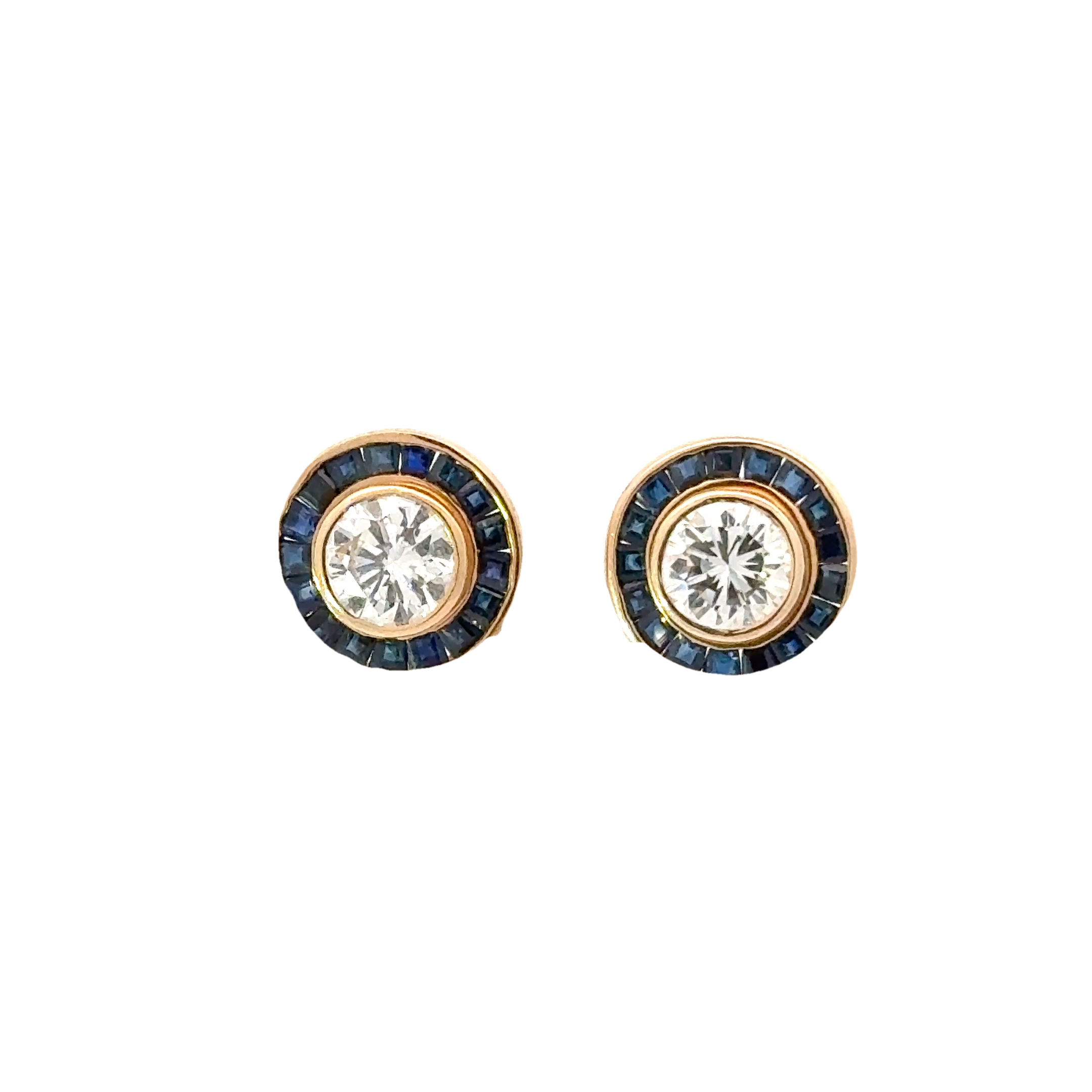 VINTAGE SAPPHIRE AND DIAMOND EARRINGS