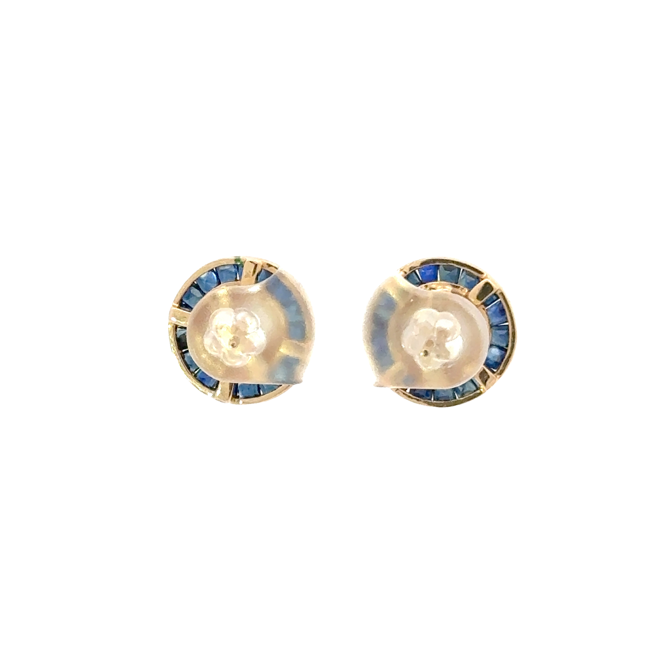 VINTAGE SAPPHIRE AND DIAMOND EARRINGS