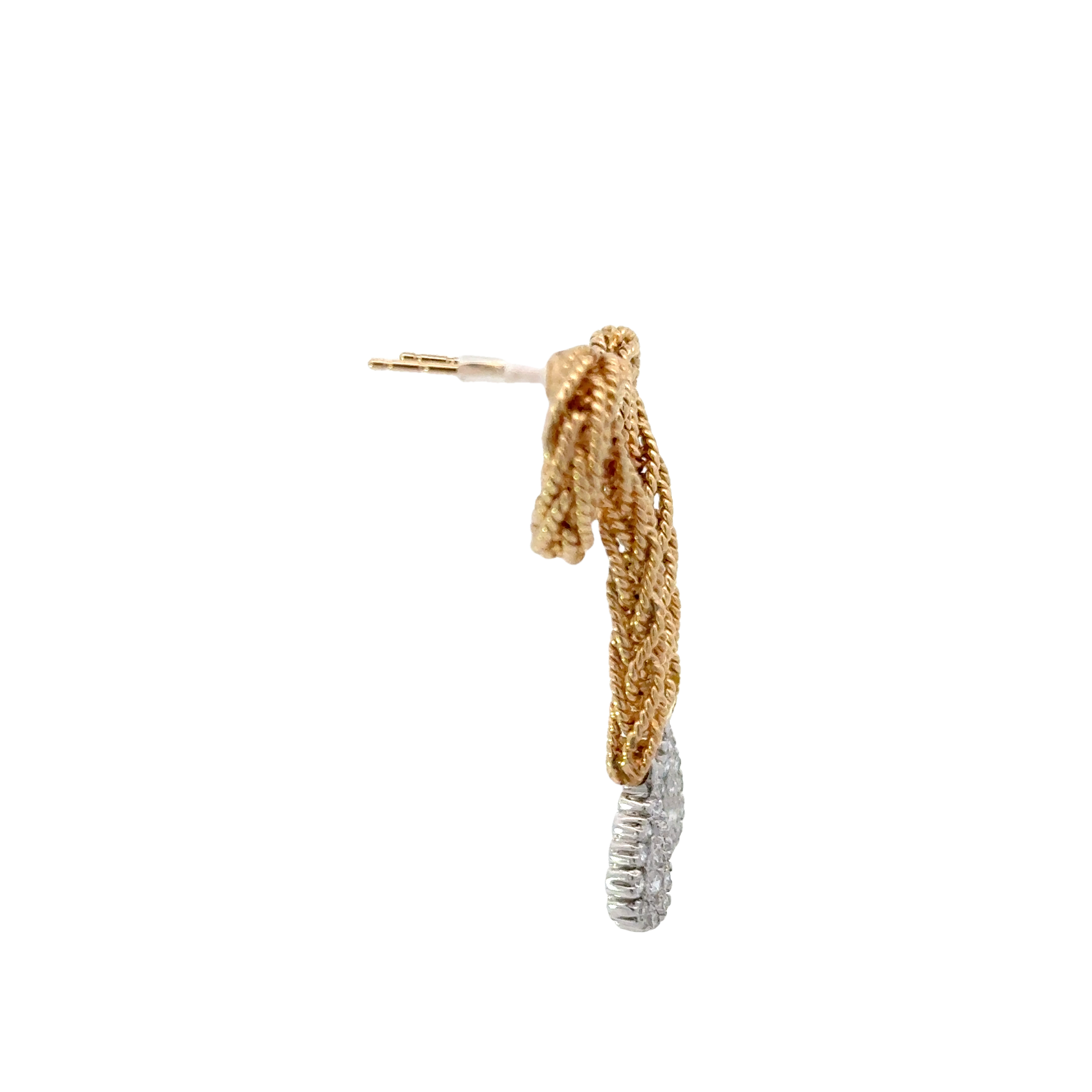 14 KARAT BICOLOR GOLD AND DIAMOND EARRINGS
