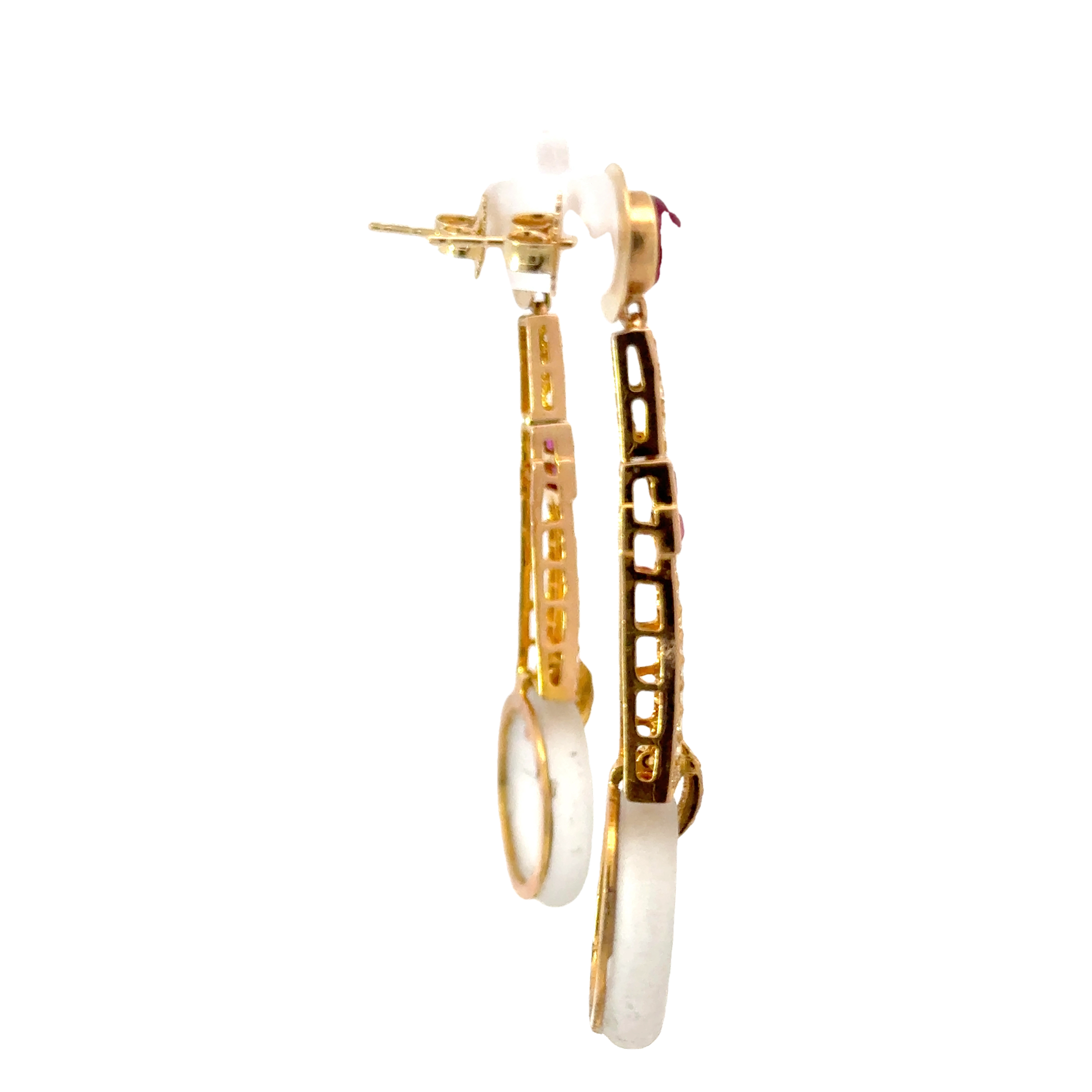 18 KARAT DIAMOND AND RUBY EARRINGS