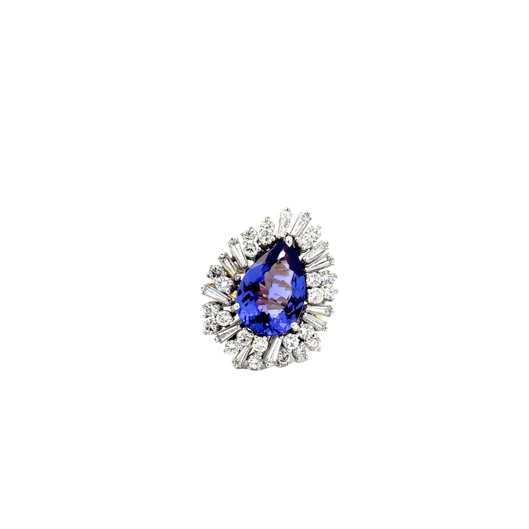 18 KARAT TANZANITE AND DIAMOND RING
