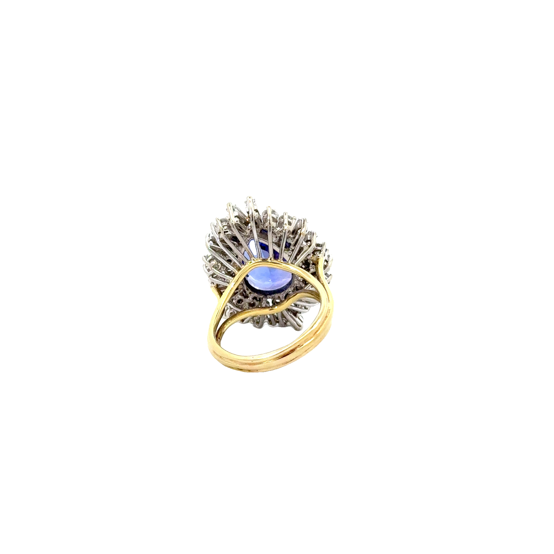 18 KARAT TANZANITE AND DIAMOND RING
