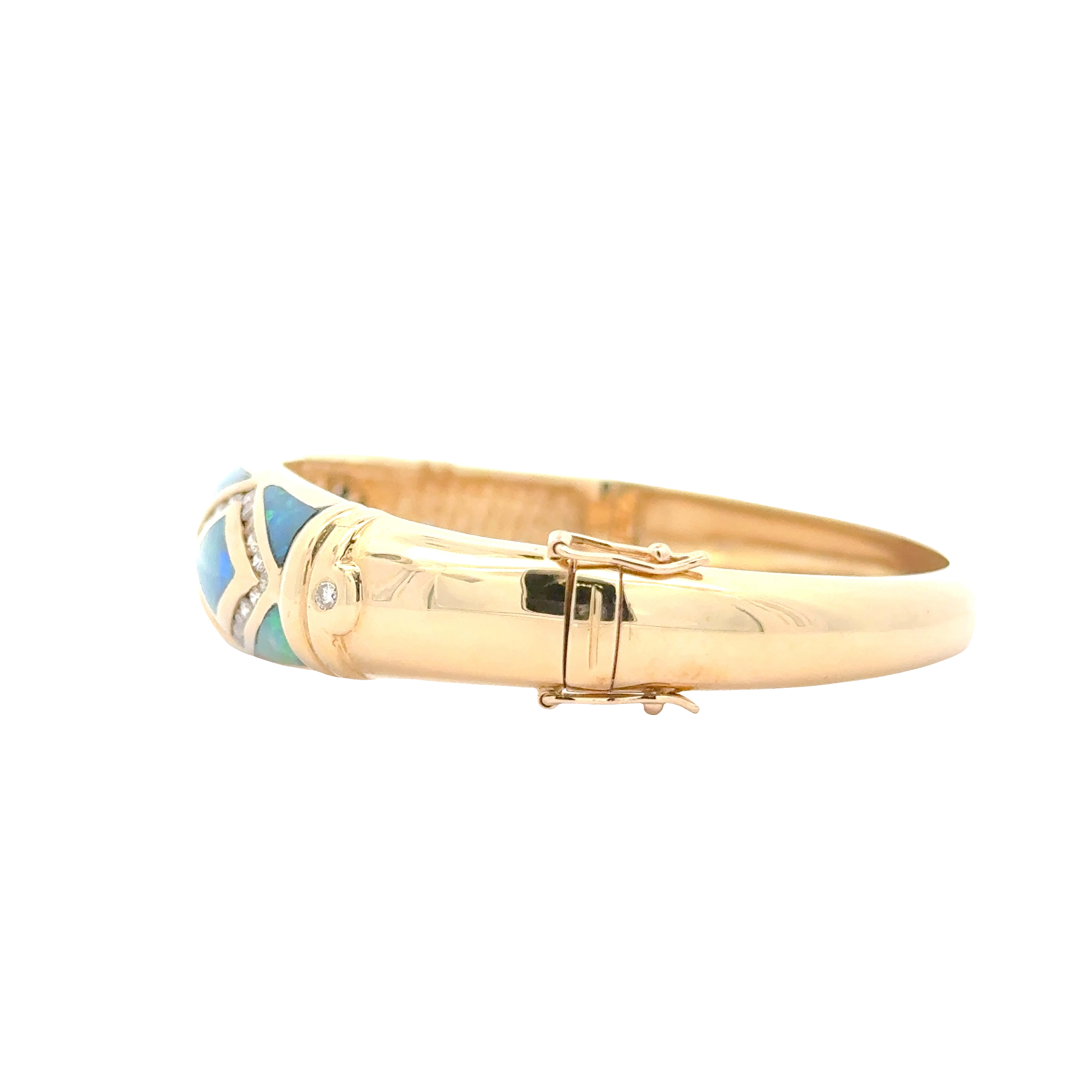 14 KARAT GOLD OPAL AND DIAMOND BRACELET