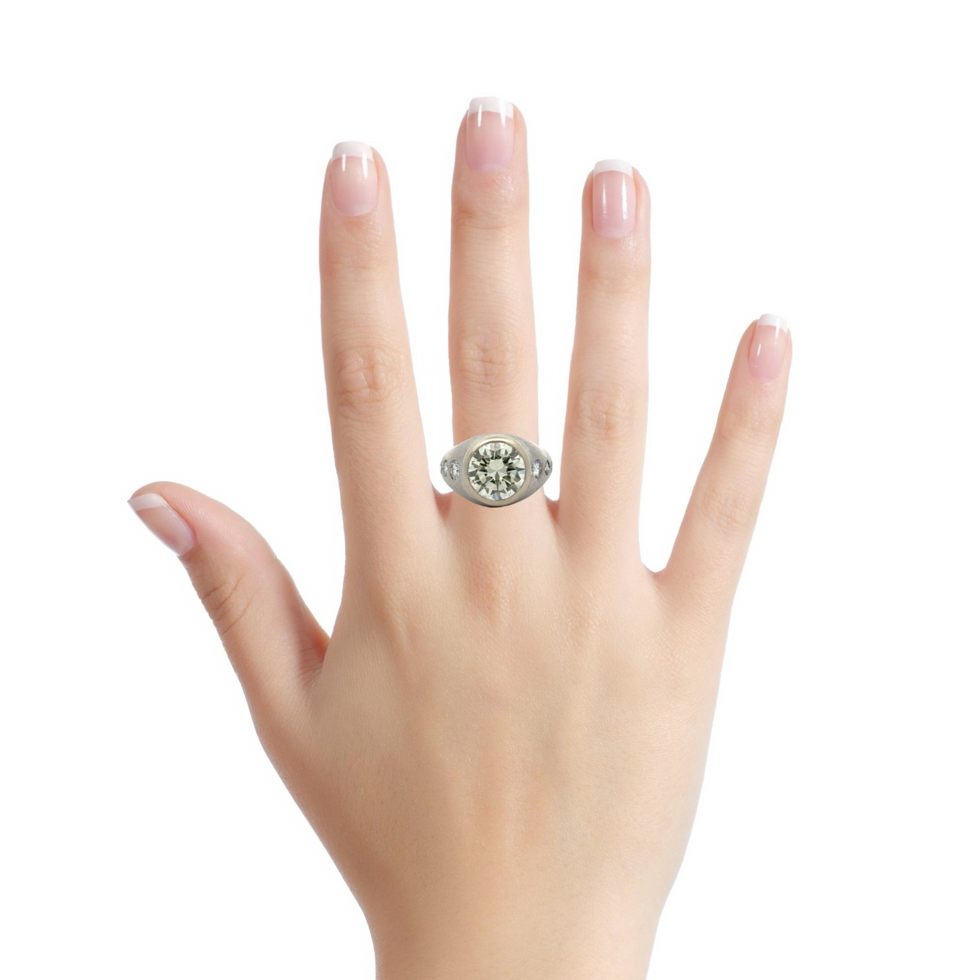 3.97 CARAT DIAMOND AND PLATINUM RING