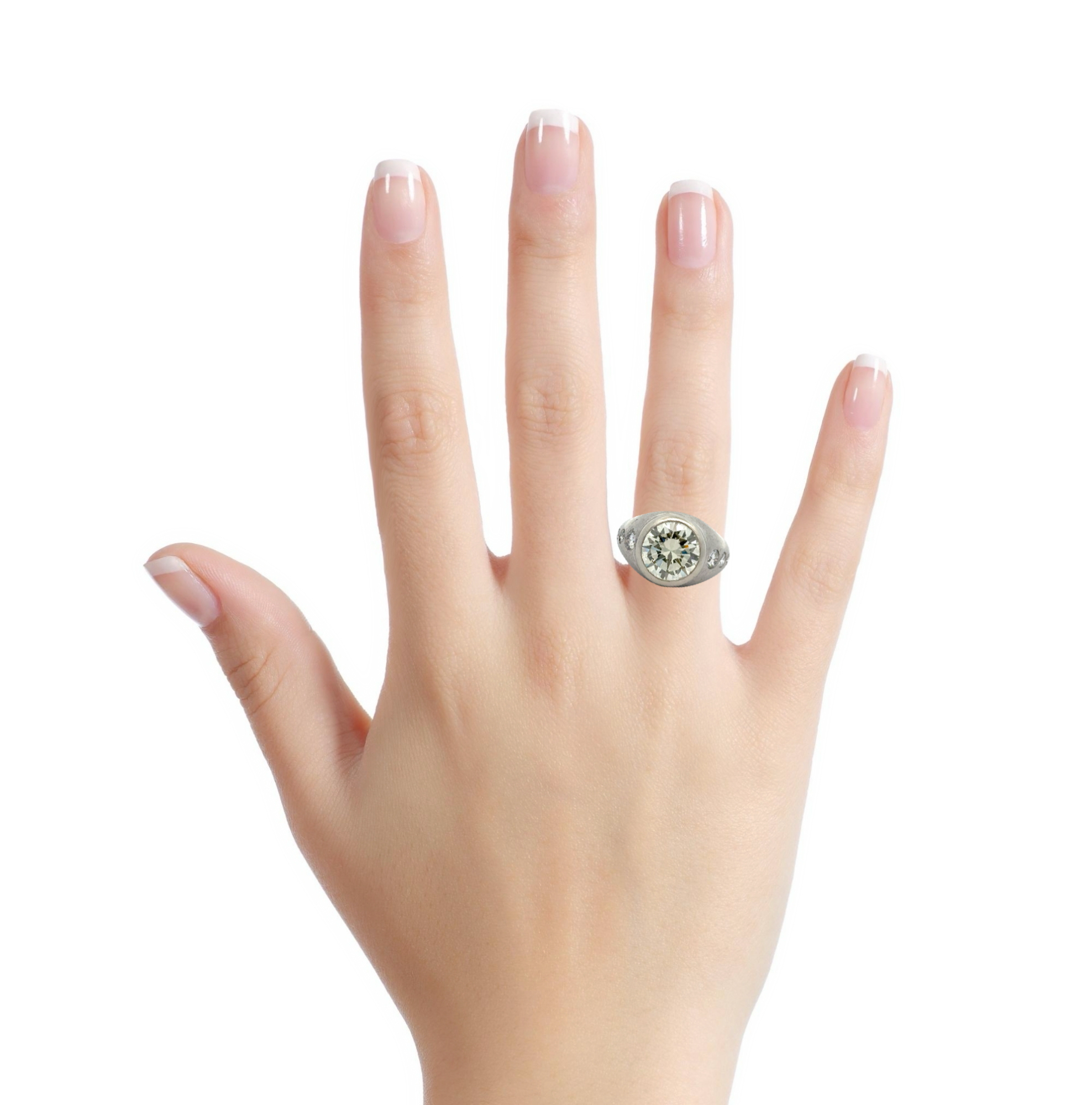 3.97 CARAT DIAMOND AND PLATINUM RING