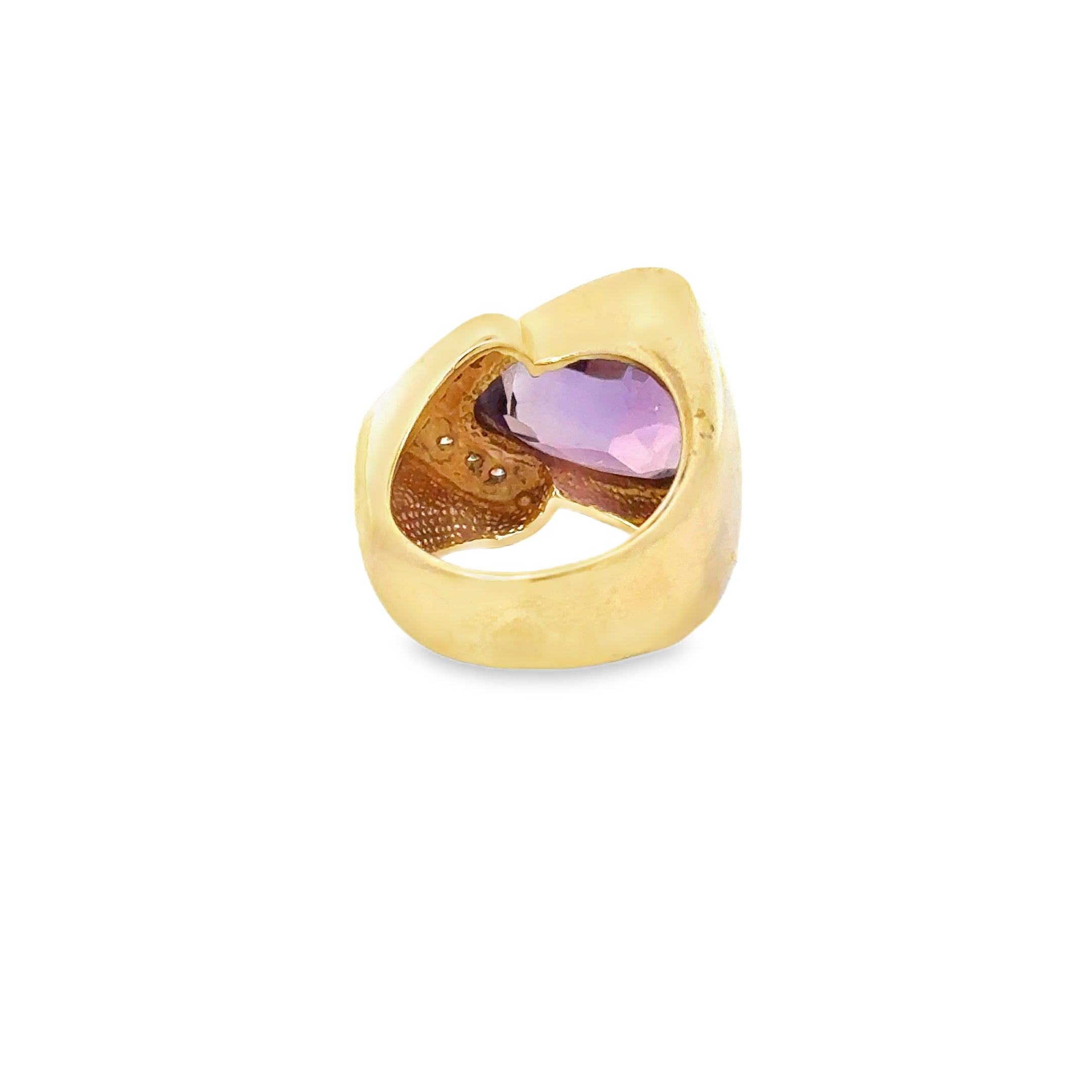 Estate 14 Karat Gold Amethyst and Diamond Ring