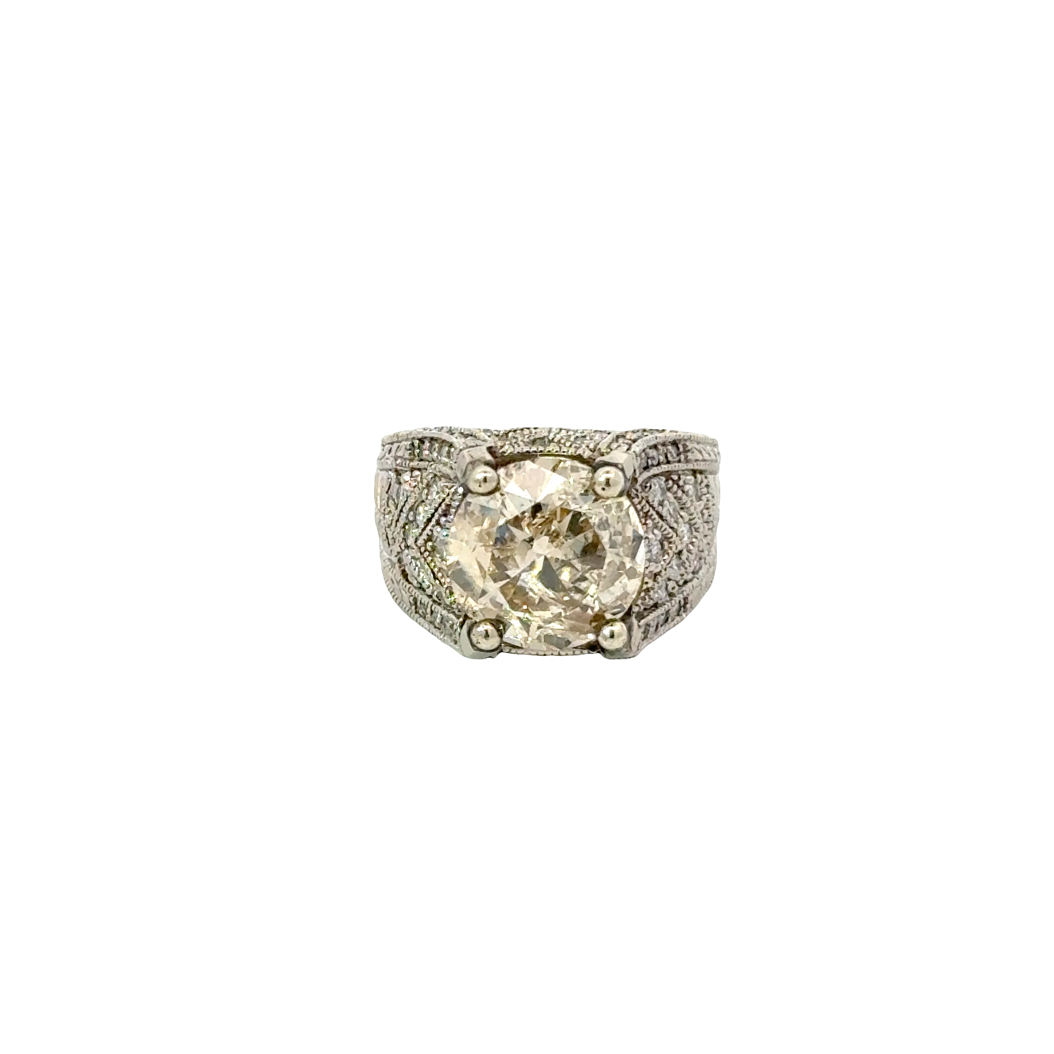 5.70 CARAT WHITE GOLD DIAMOND RING