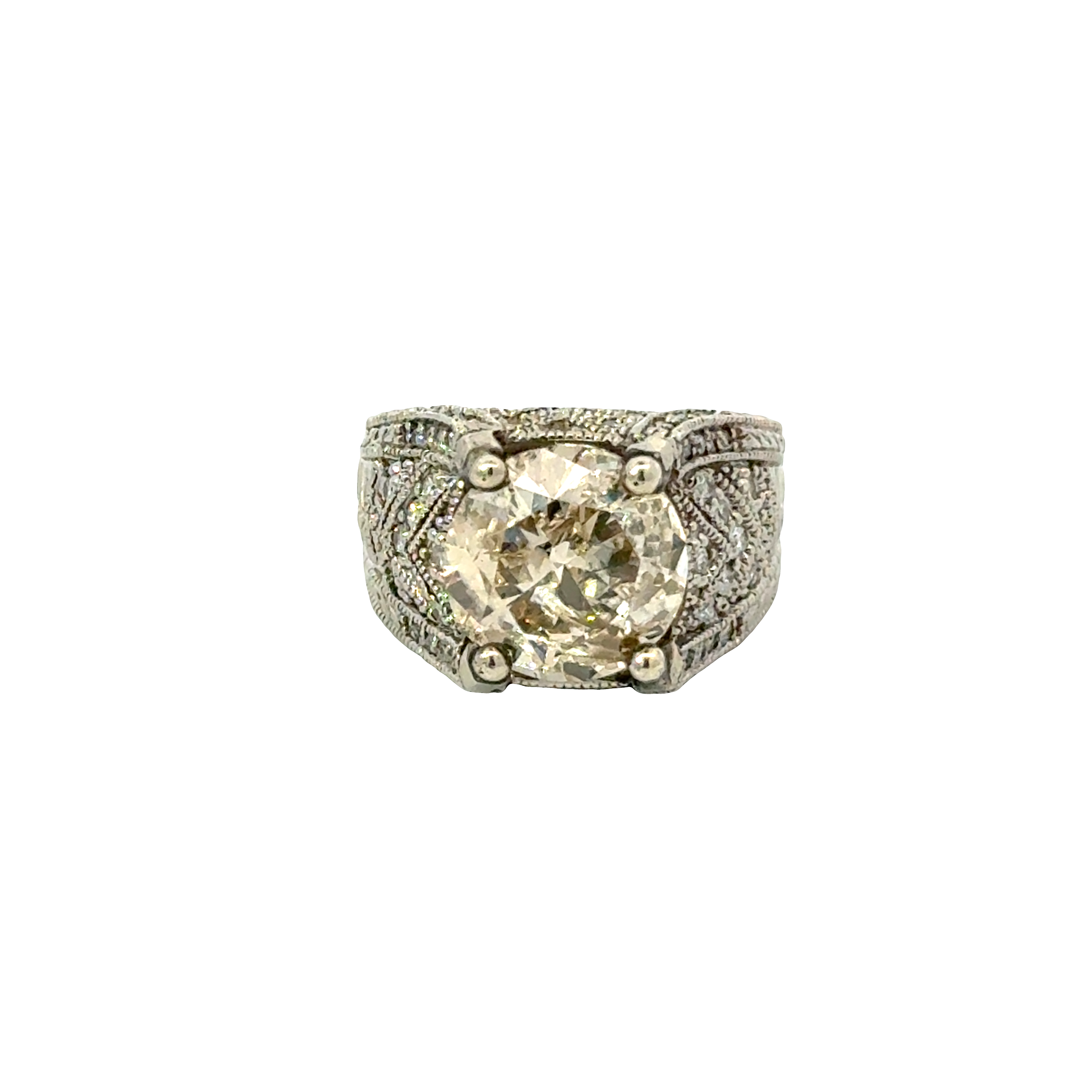 5.70 CARAT WHITE GOLD DIAMOND RING