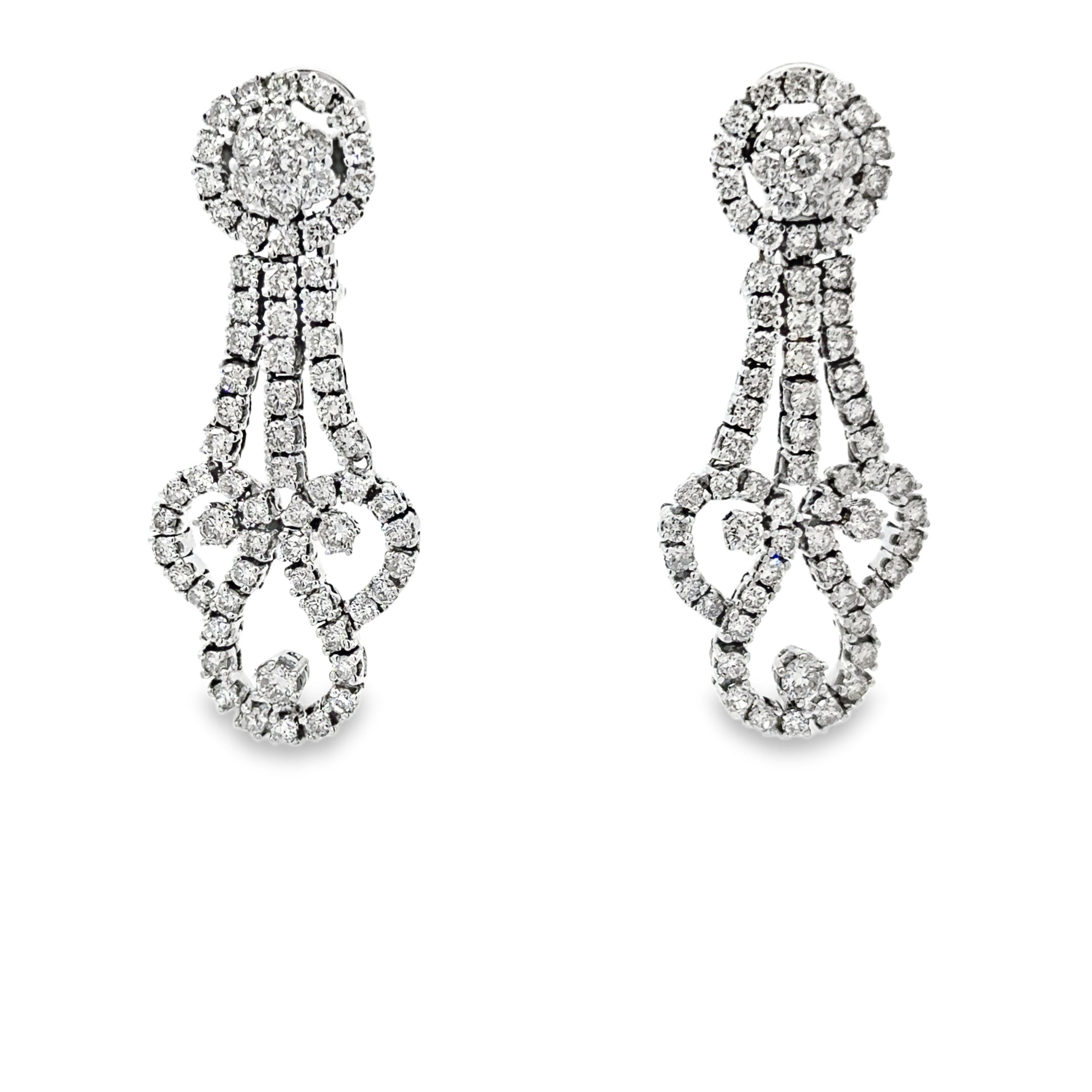 14 KARAT WHITE GOLD DIAMOND DROP EARRINGS