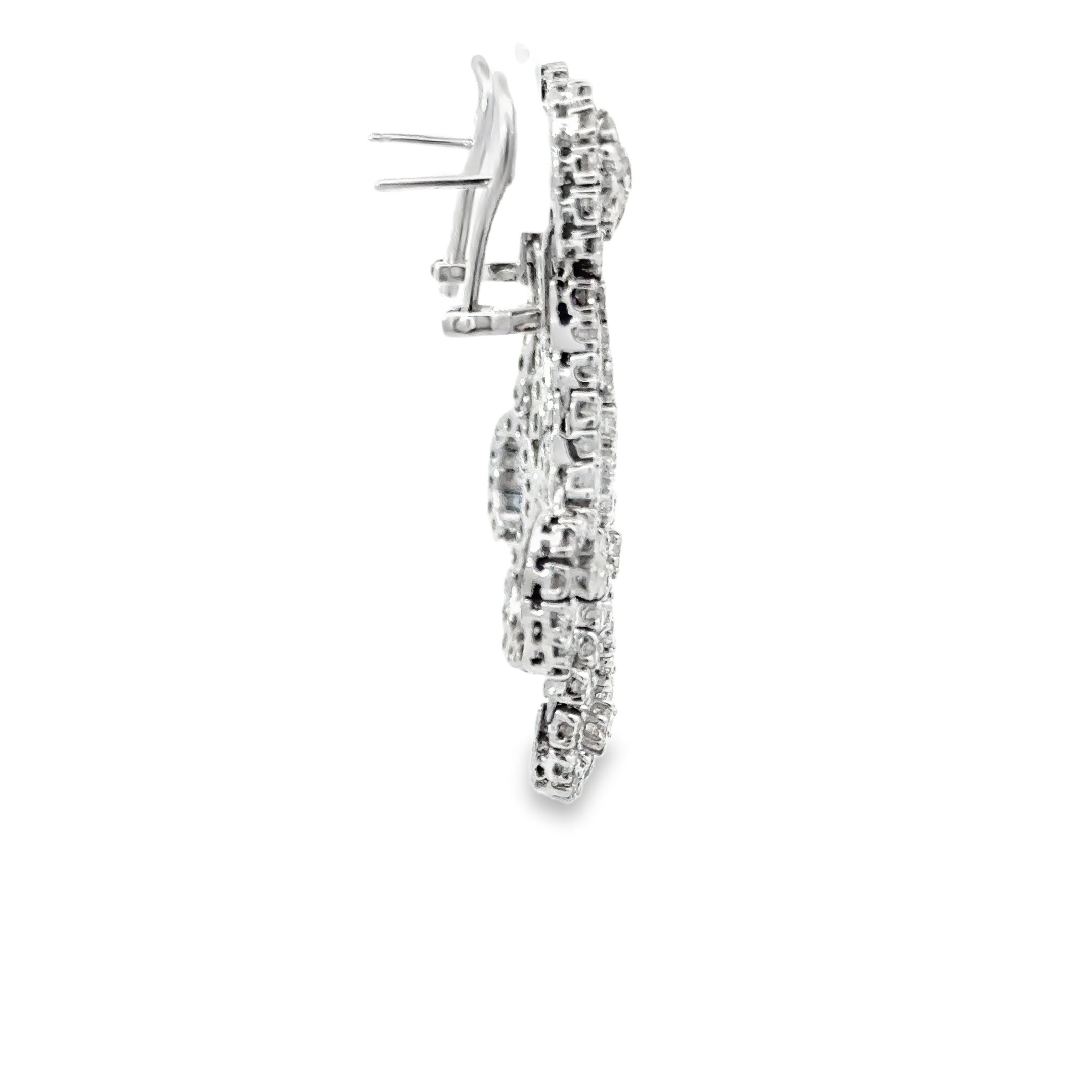 14 KARAT WHITE GOLD DIAMOND DROP EARRINGS