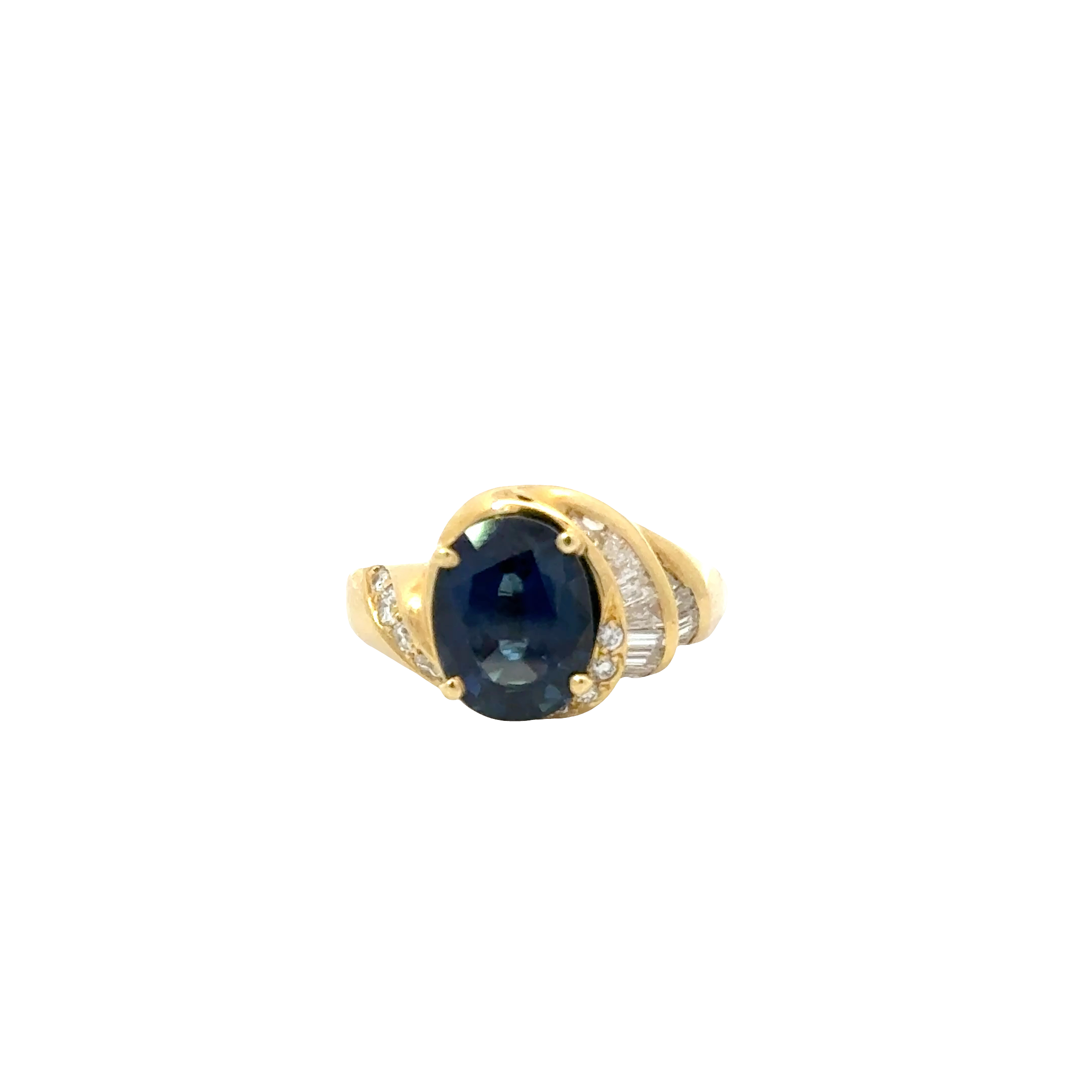 SAPPHIRE AND DIAMOND 18 KARAT GOLD RING