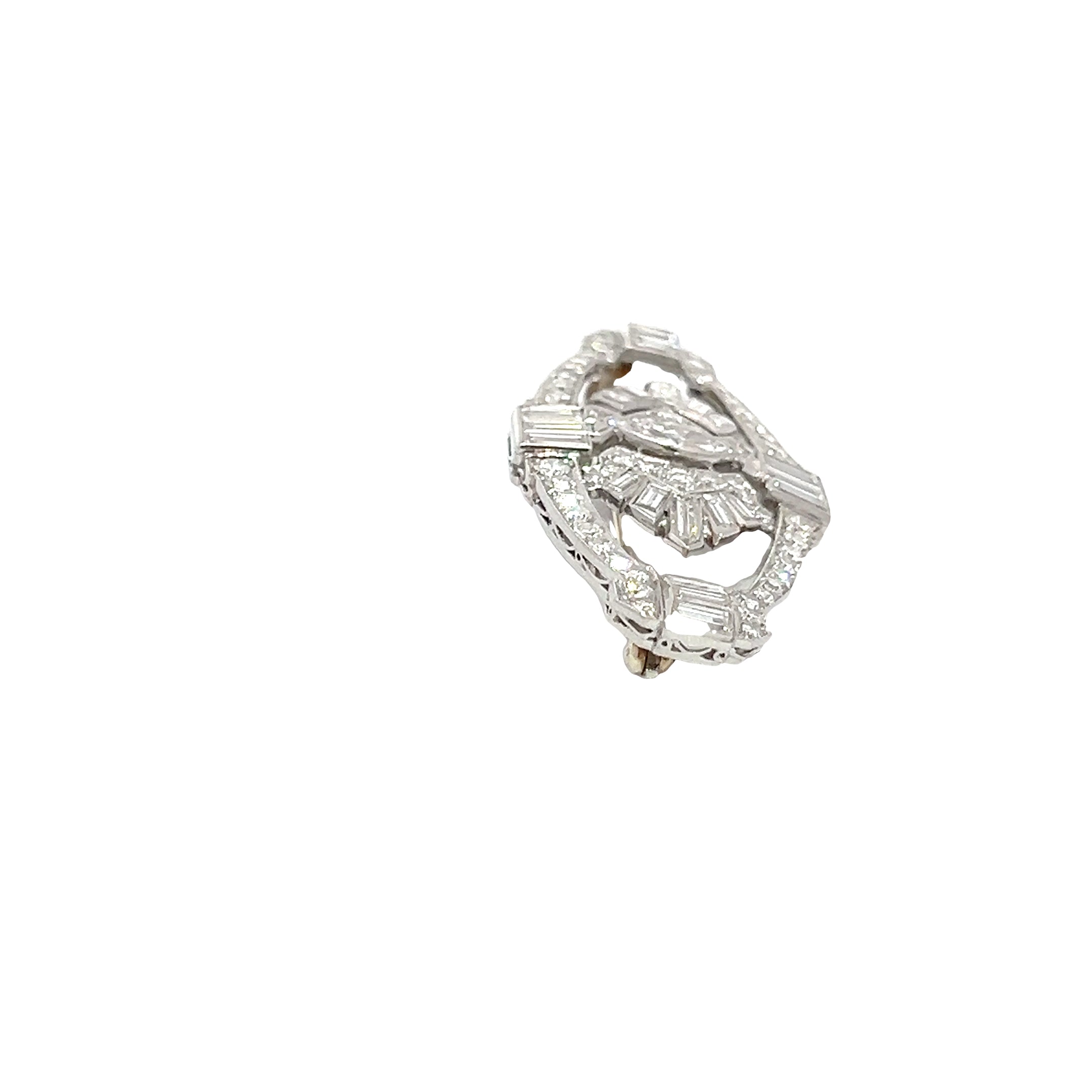 PLATINUM AND DIAMOND RETRO BROOCH