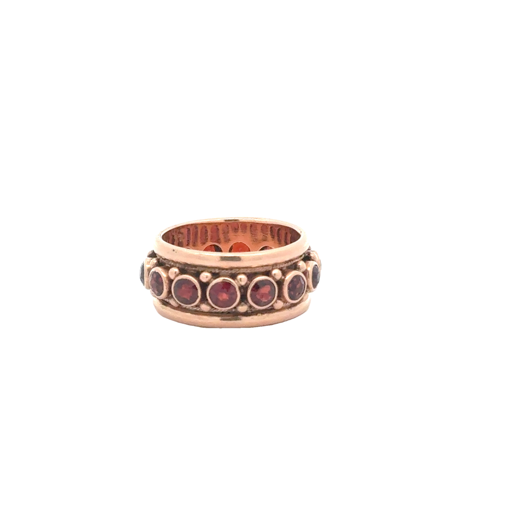 14 KARAT ROSE GOLD AND GARNET BAND