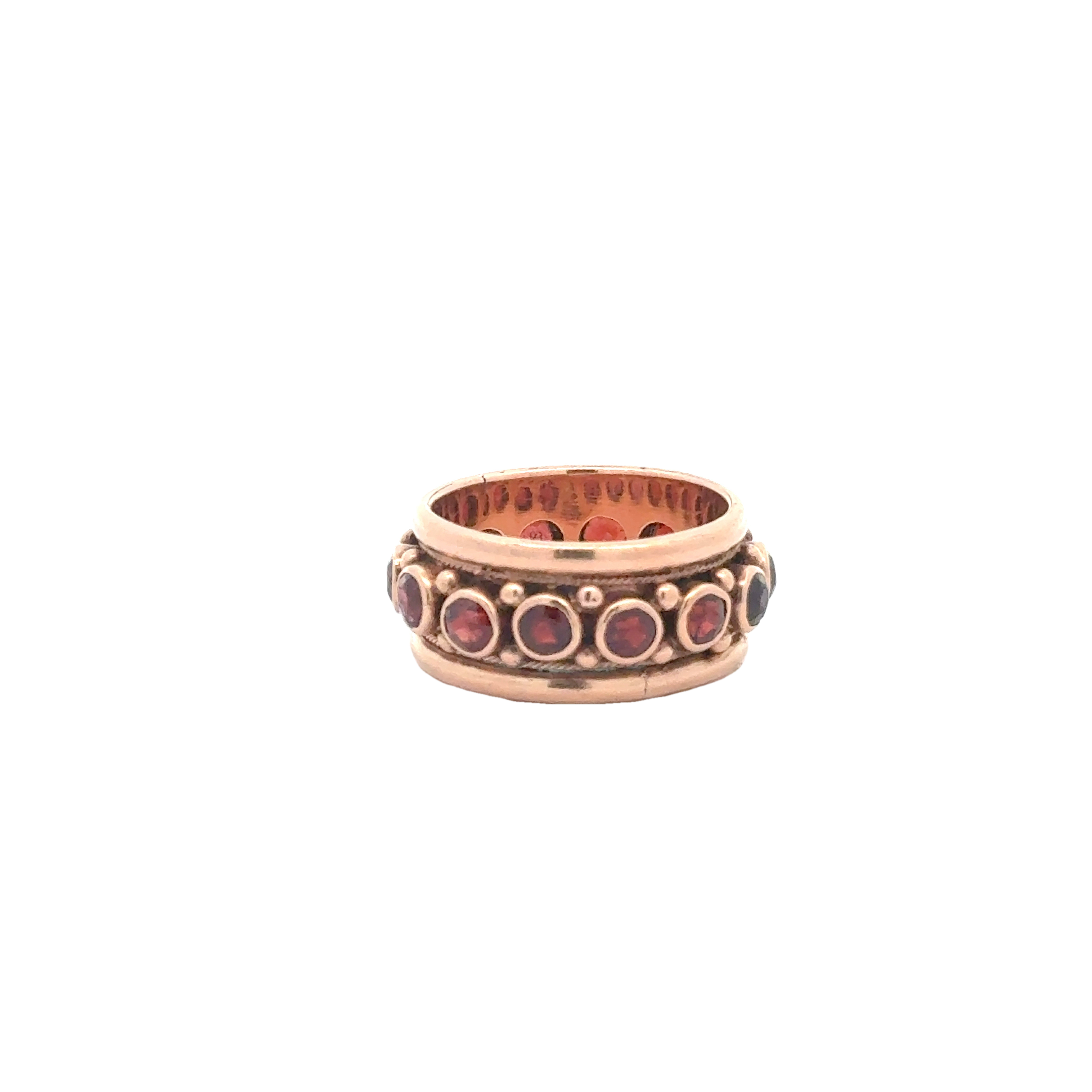 14 KARAT ROSE GOLD AND GARNET BAND