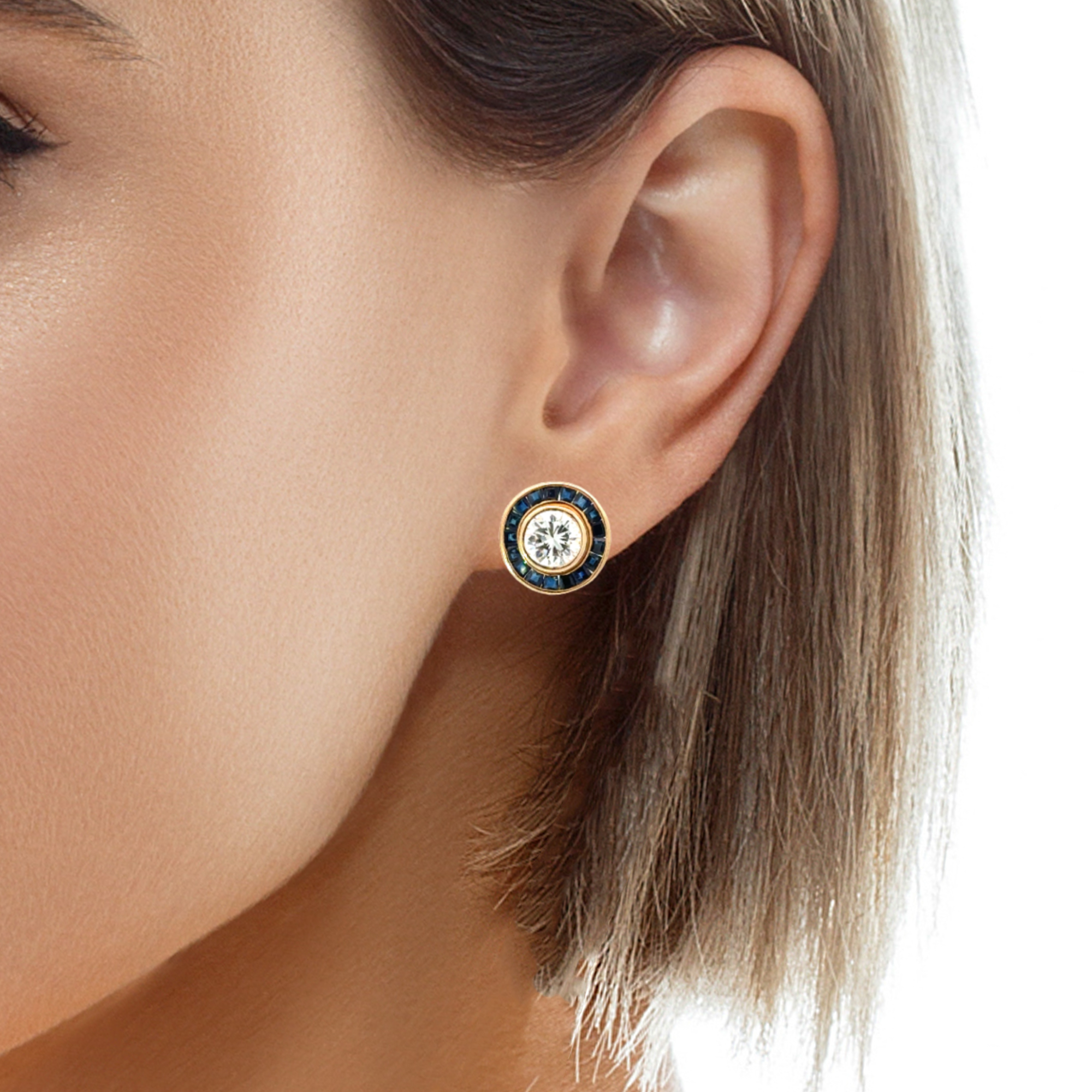 VINTAGE SAPPHIRE AND DIAMOND EARRINGS