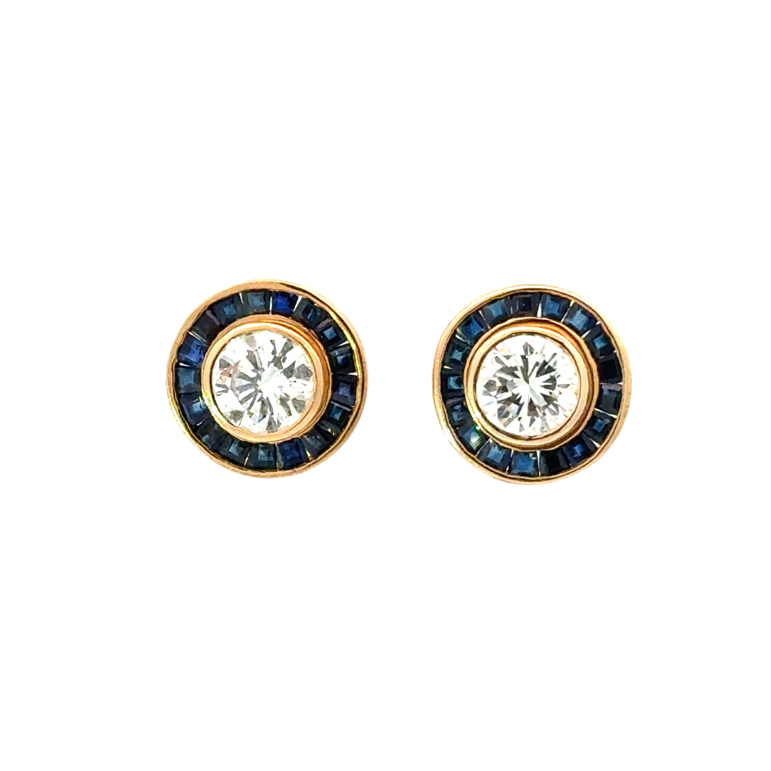 VINTAGE SAPPHIRE AND DIAMOND EARRINGS