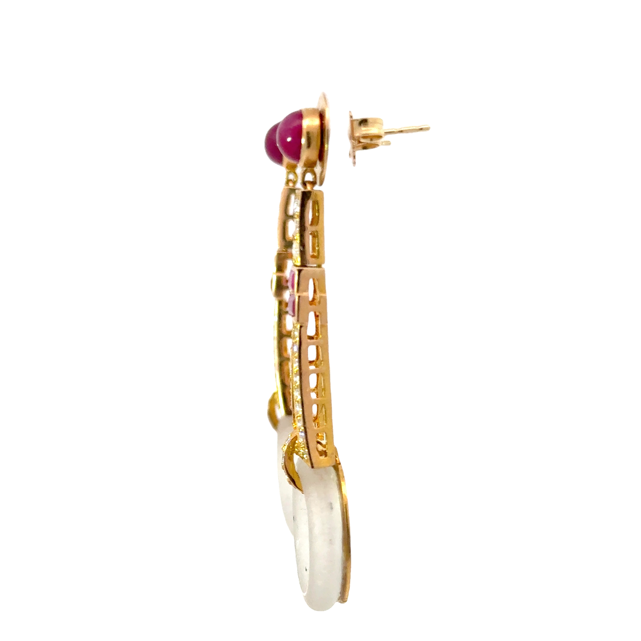 18 KARAT DIAMOND AND RUBY EARRINGS