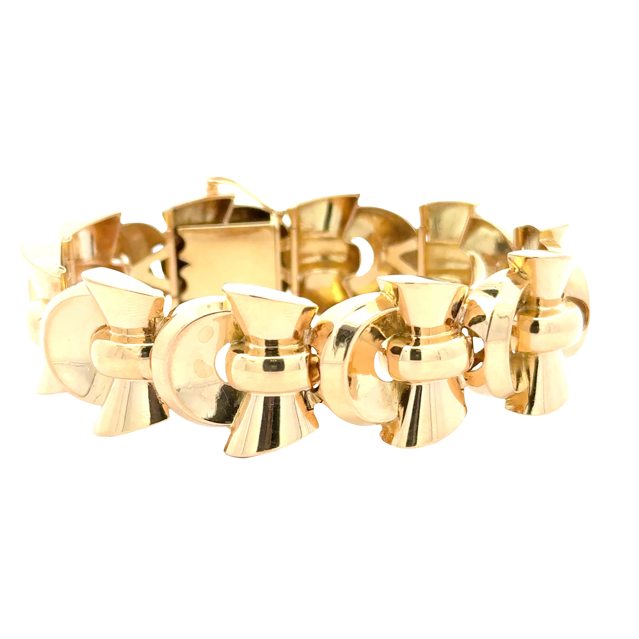 Vintage-Style Yellow Gold Chain Link Bracelet