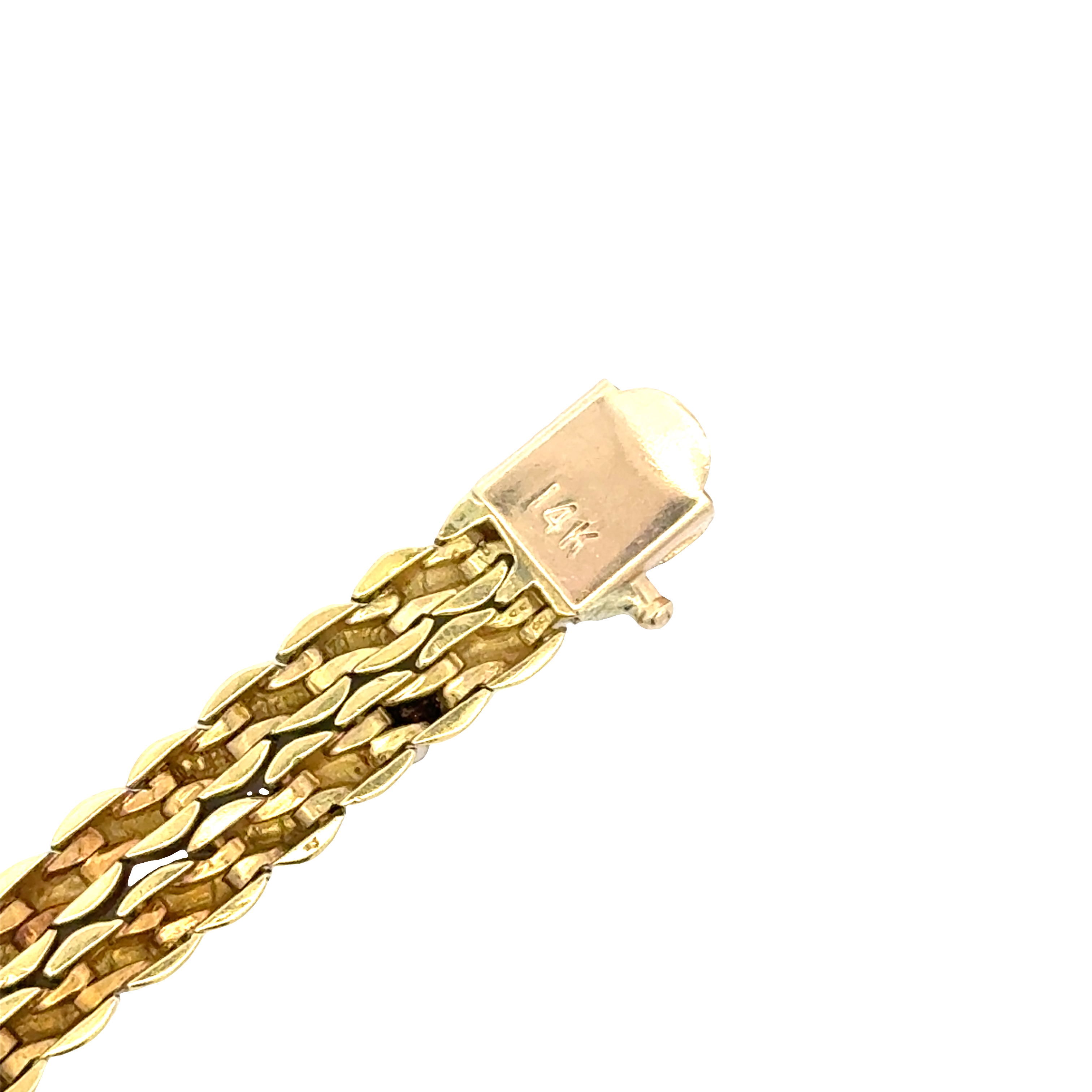 Yellow Gold Chain Bracelet with Round Cut Diamonds