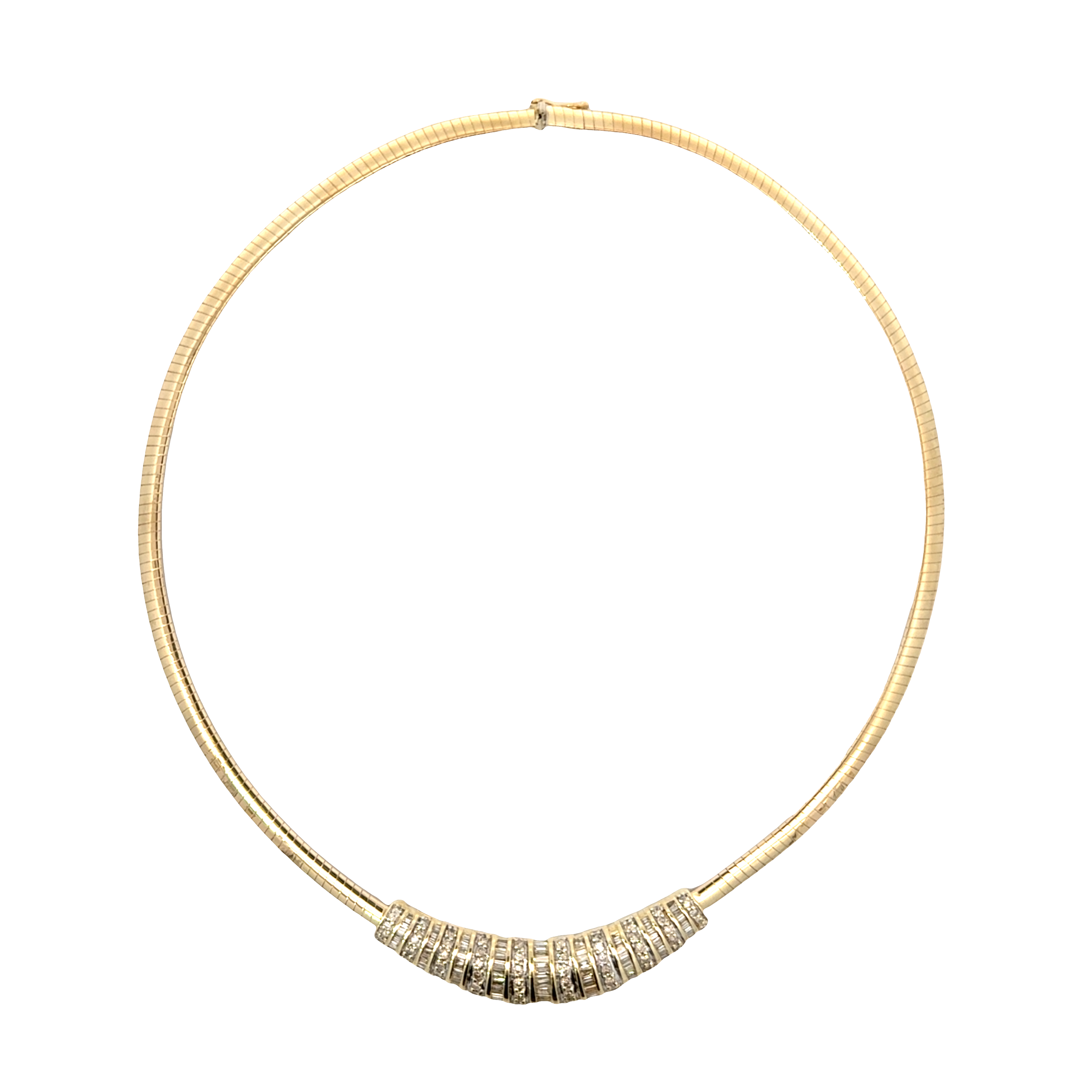 ESTATE 14 KARAT YELLOW GOLD AND DIAMOND NECKLACE