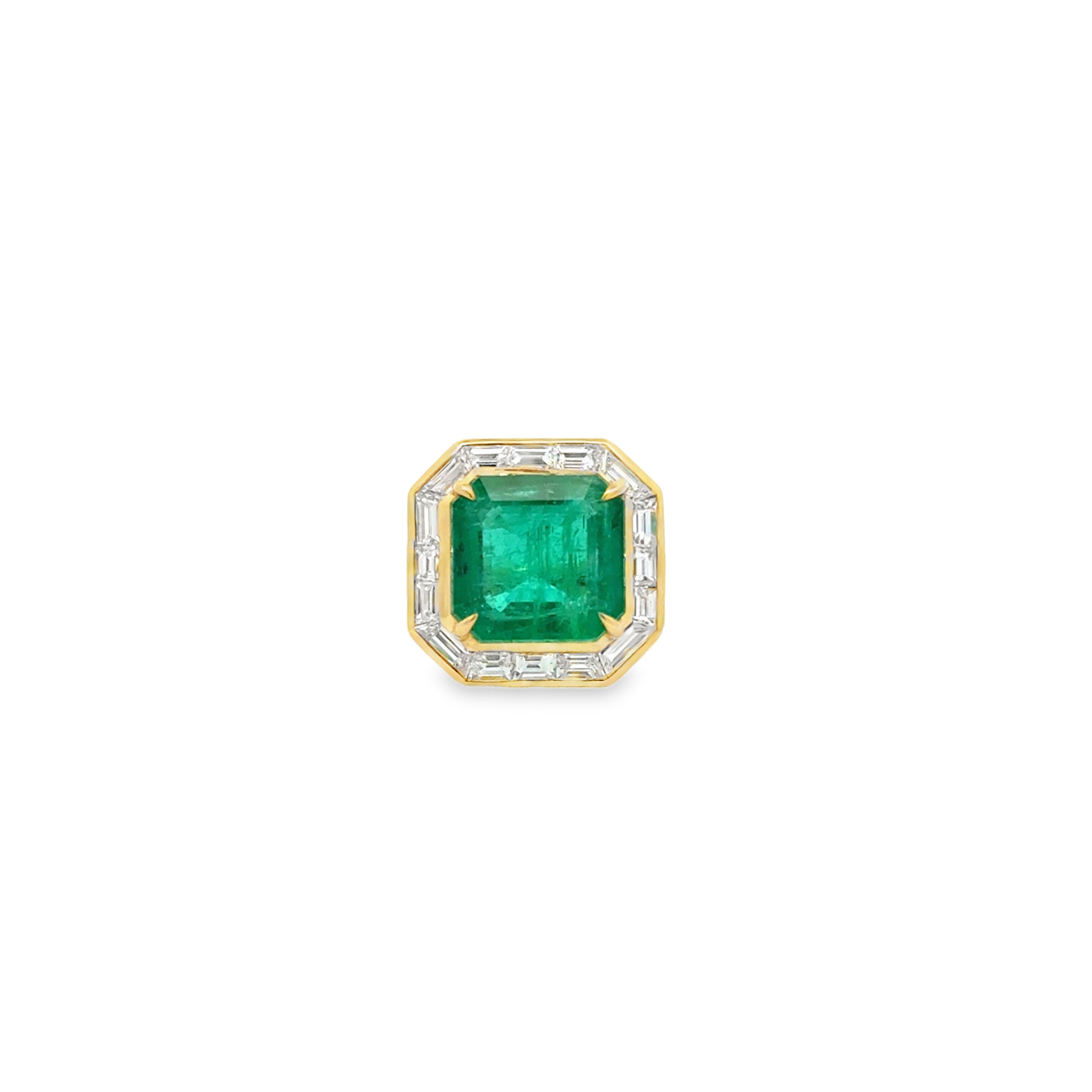 7.70 CARAT EMERALD AND DIAMOND RING