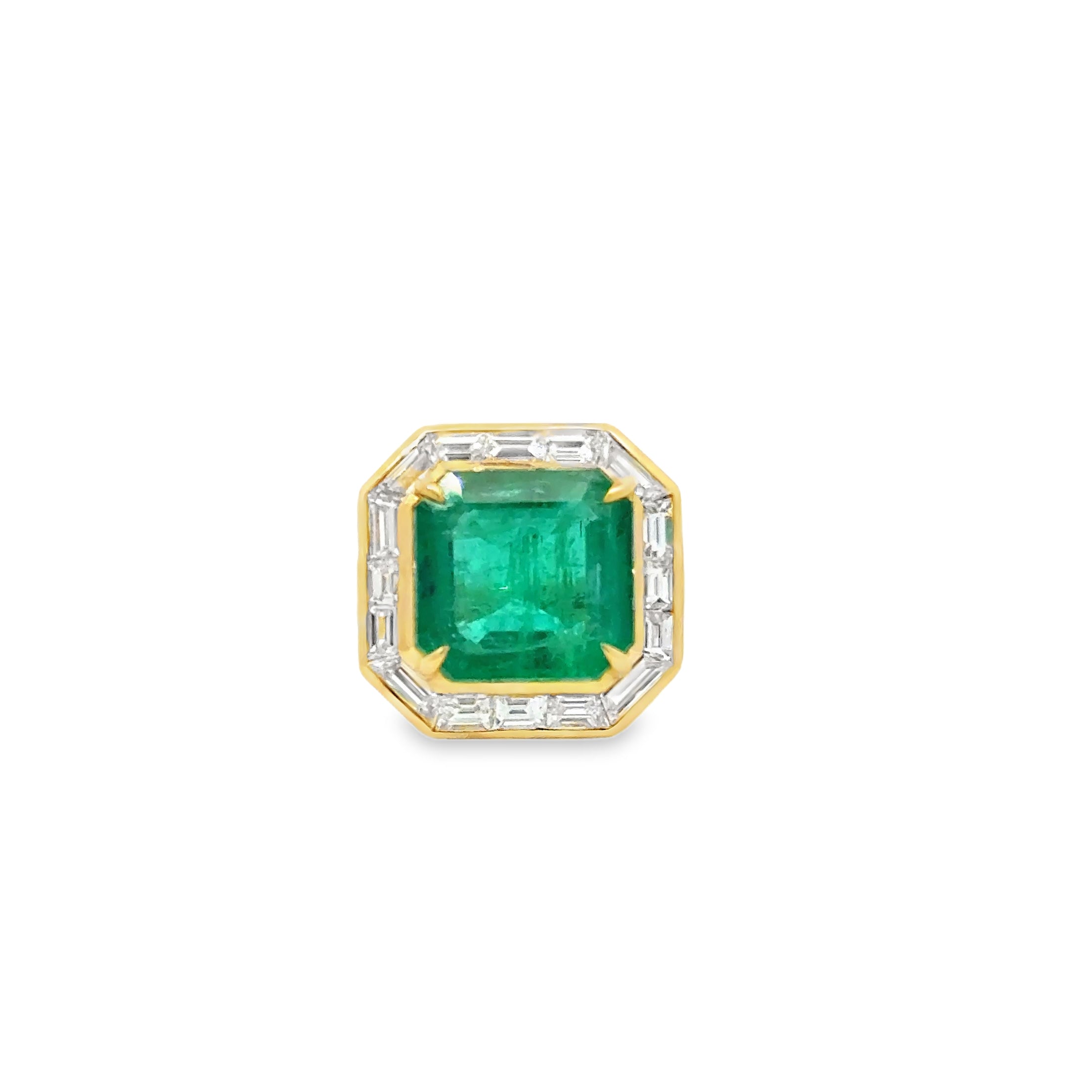 7.70 CARAT EMERALD AND DIAMOND RING