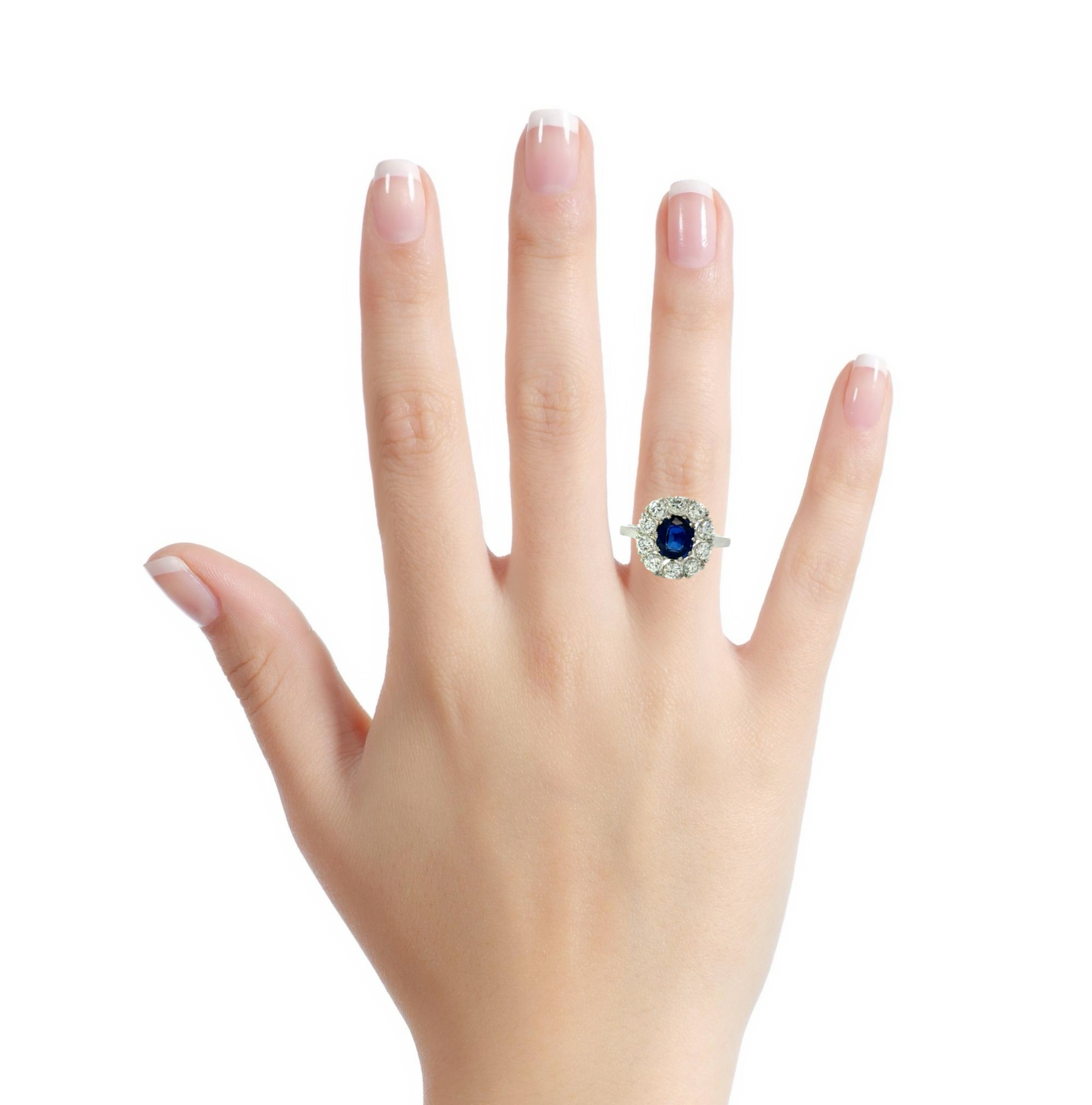 2.25 CARAT SAPPHIRE AND DIAMOND PLATINUM RING
