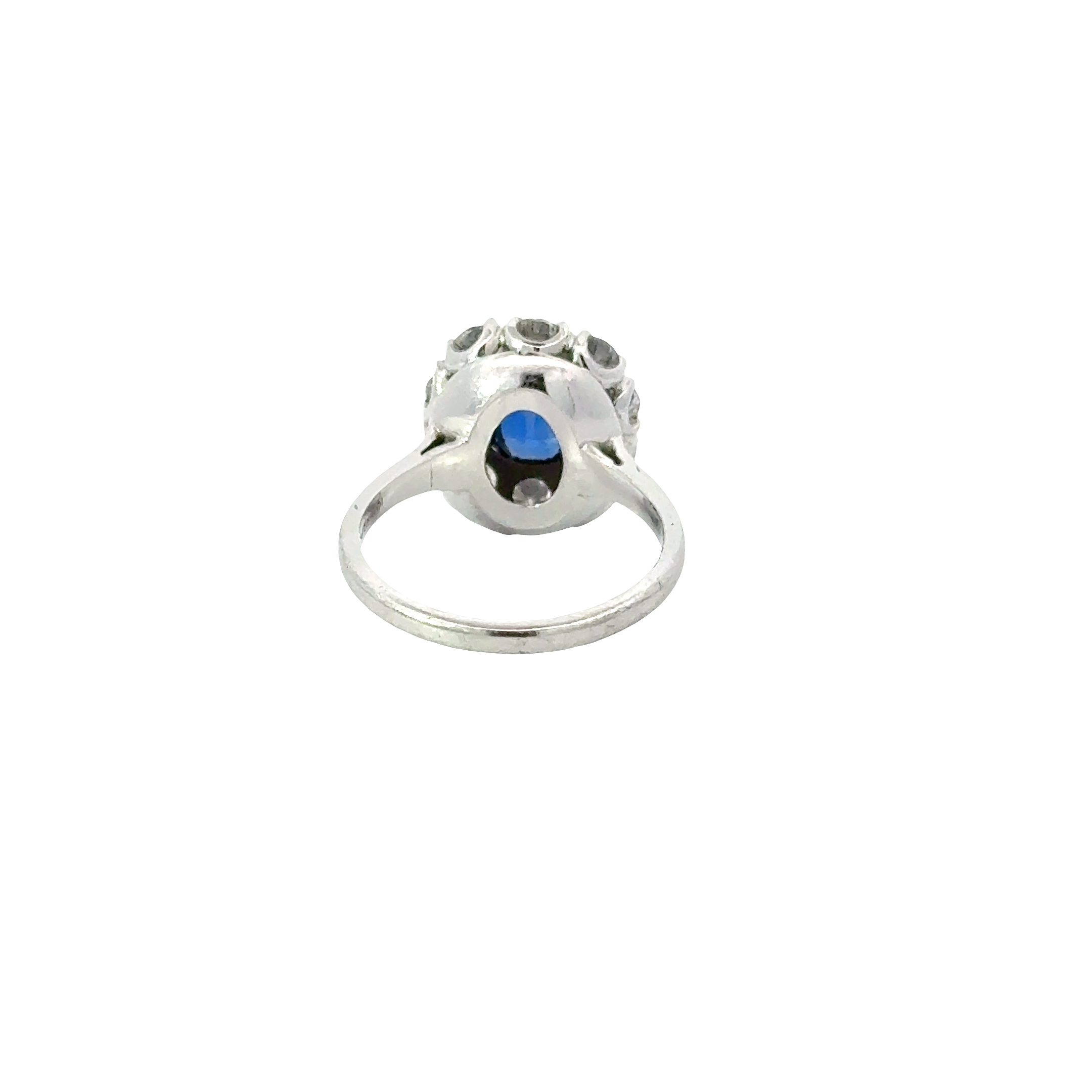 2.25 CARAT SAPPHIRE AND DIAMOND PLATINUM RING