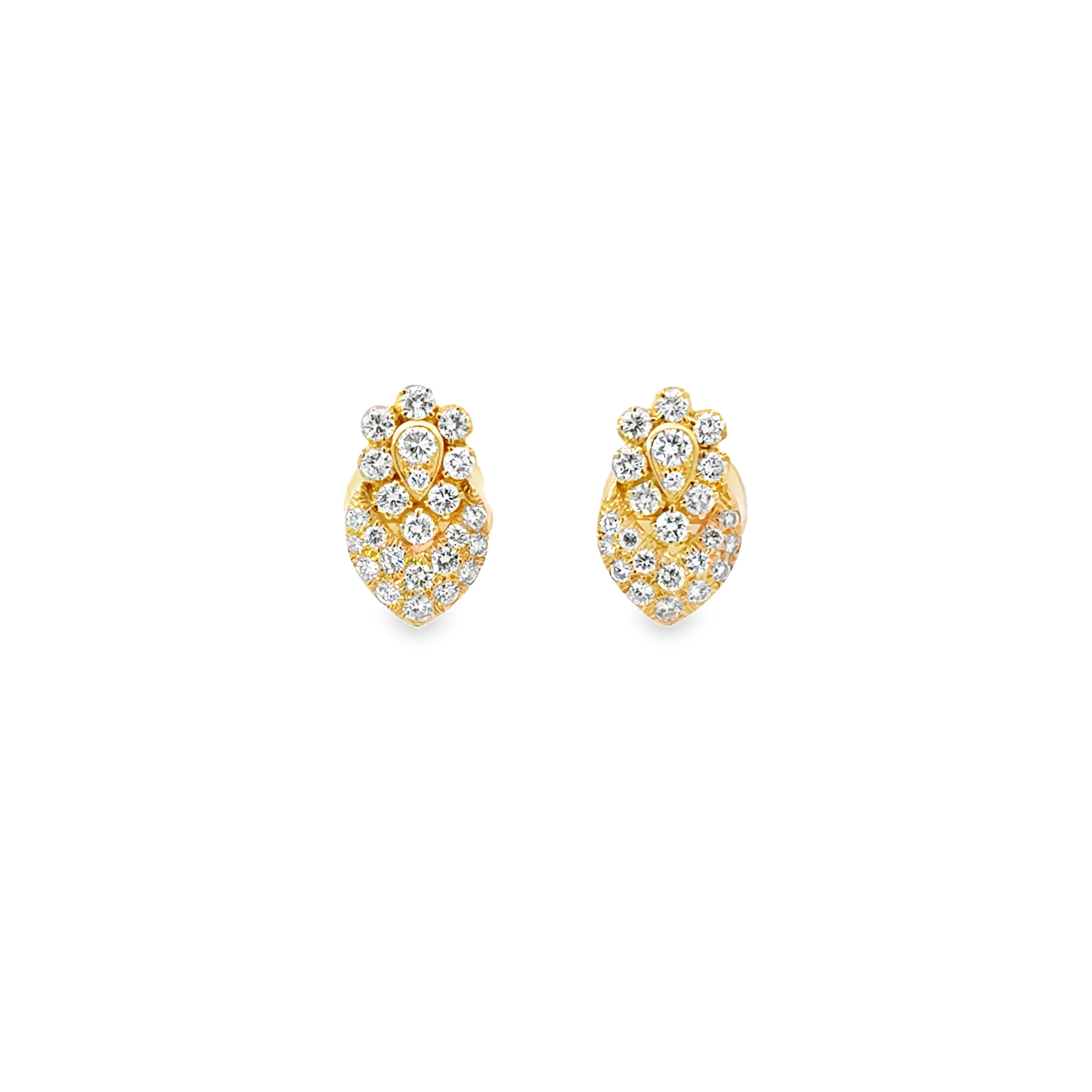 18 KARAT YELLOW GOLD DIAMOND EARRINGS